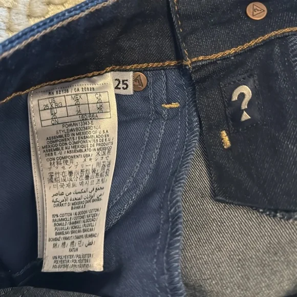 Guess Ultra Skinny Womens Crop Raw fringe hem Jeans sz 25 - Picture 8 of 8